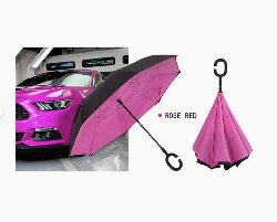 Ô dù chống gió gấp ngược vải hai lớp tay cầm chữ C